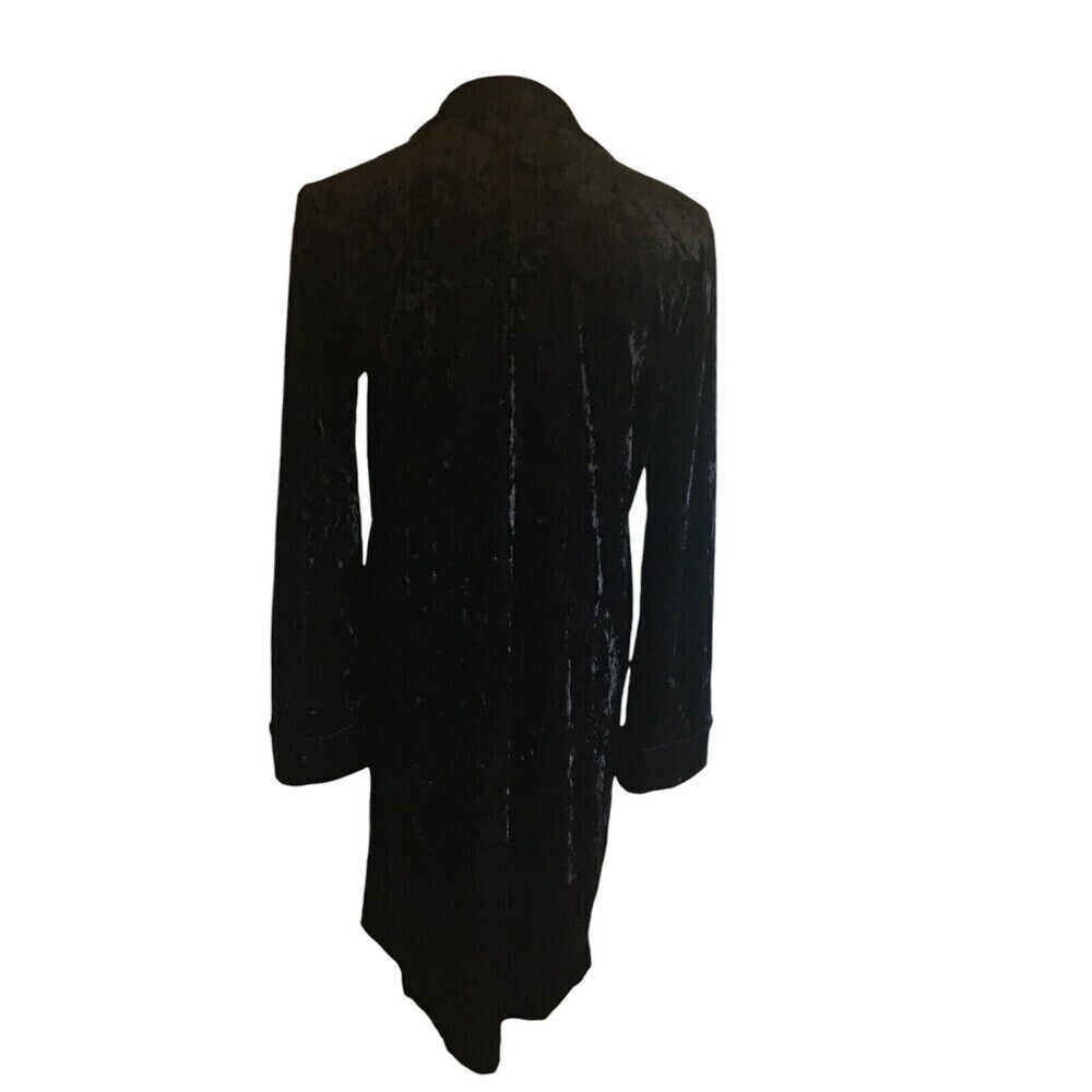 Anthropologie Ro & De Duster Women's Size Small Black Long Sleeve Velvet